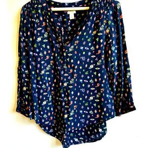 Insect print Blouse HINGE Bees Bugs Beetles Cottagecore Fairy graphic print